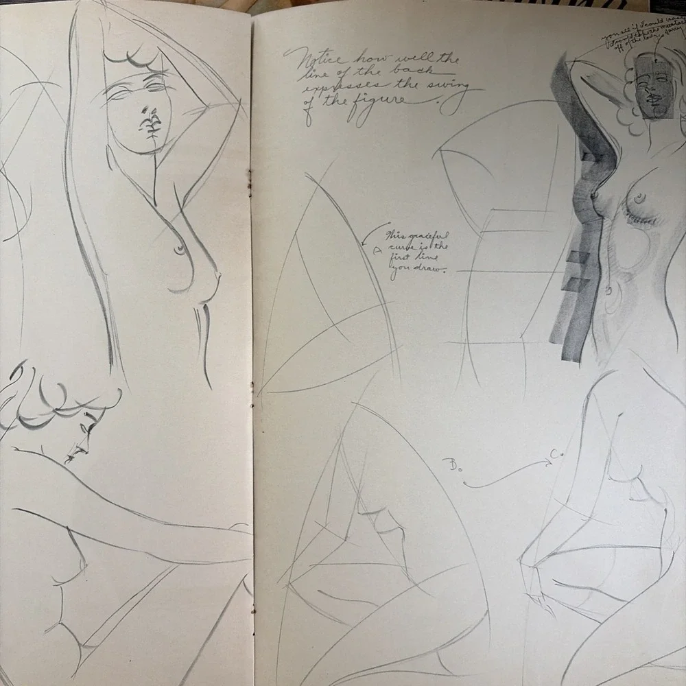 60s Vintage Lot of 2! Nude Pin Up Figure Drawing Draw Art Books by Walter Foster